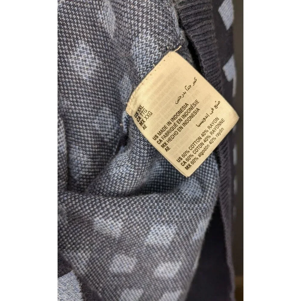 Charter Club Navy & Light Blue Checkered Button-Front Cardigan XXL Cotton Blend - Picture 5 of 13